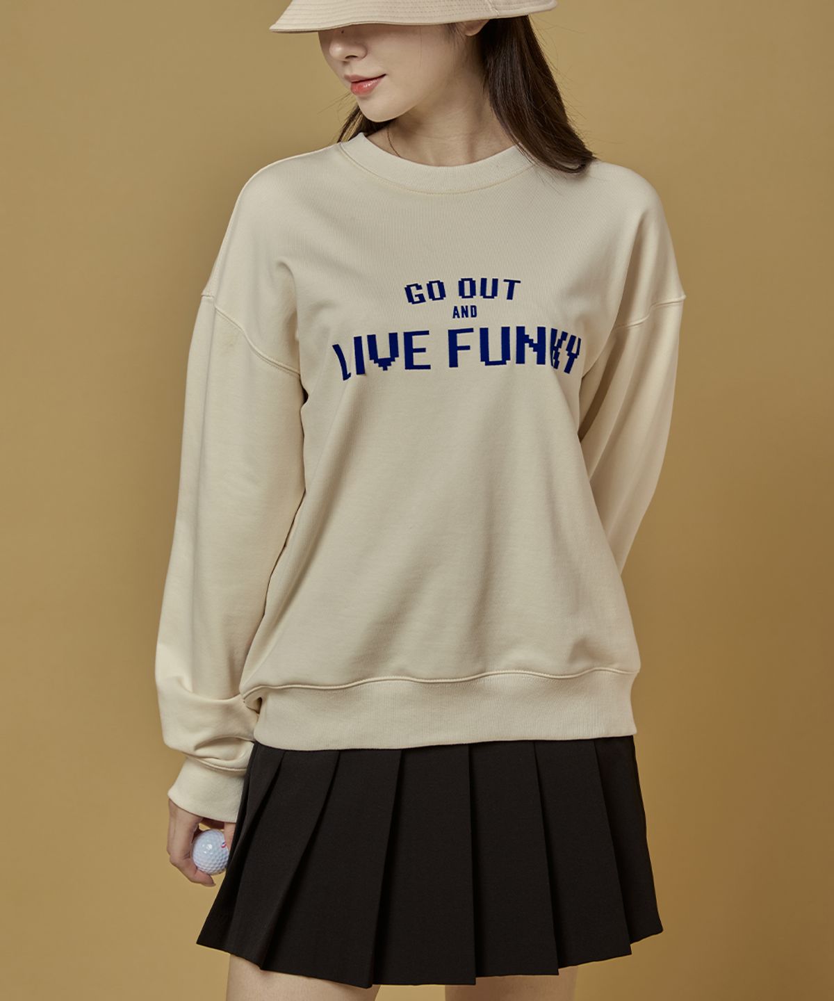 앤드 골프(AND GOLF) Live Funky Sweatshirt Ivory