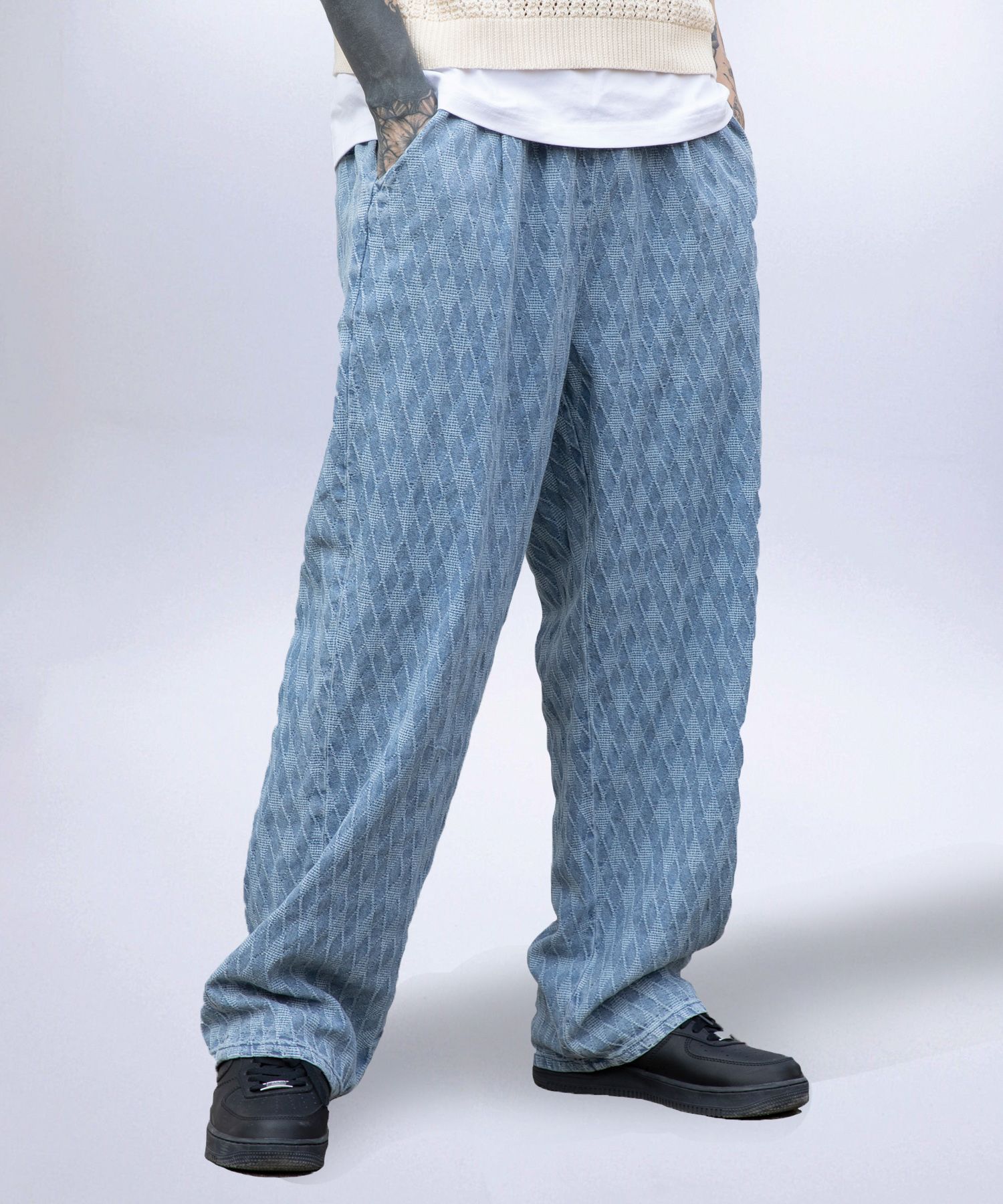 P018 Worn Light Indigo Baggy Jeans – PURPLE BRAND
