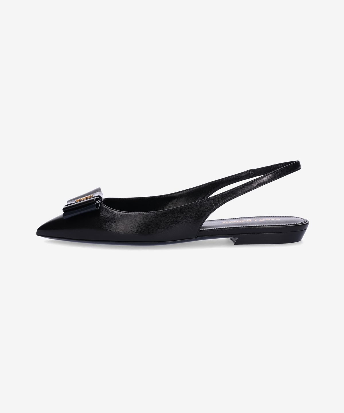 생로랑(SAINT LAURENT) 보우 아시아 플랫 슈즈 - 블랙:네이비 / 6547421ZJ101299