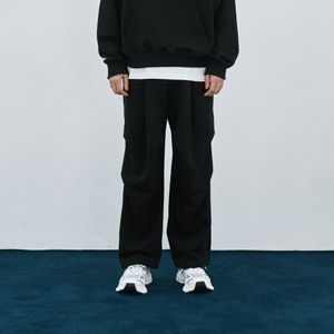 컴피 오버사이즈 턱 디테일 스웻 팬츠 [BLACK]