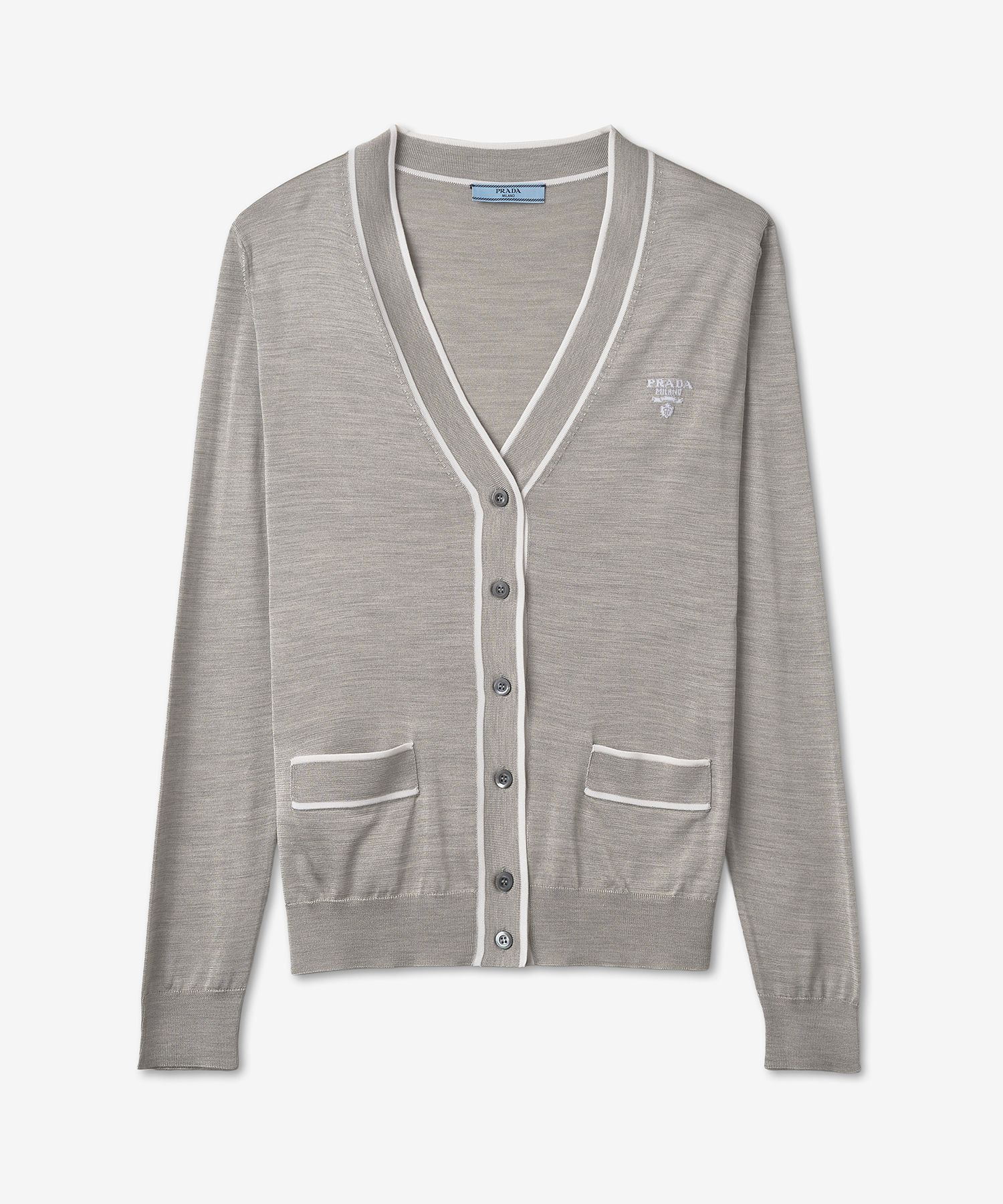 MUSINSA | PRADA Silk Cardigan - Marmo:Bianco / P25L1110OXF0RXG