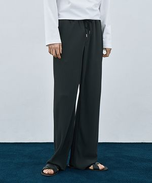 현킴 x 어레이드 세미 와이드 밴딩 플리츠 팬츠 [GRAY]