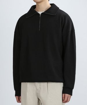 RAVINE TEX ZIP-UP KNIT (BLACK)
