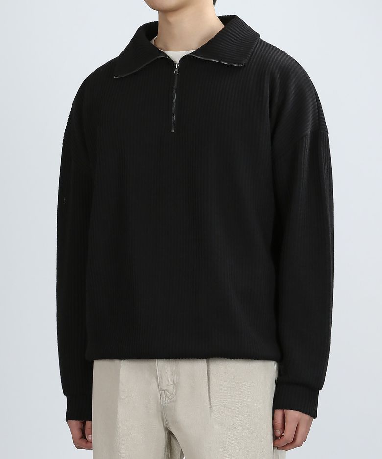 RAVINE TEX ZIP-UP KNIT (BLACK)