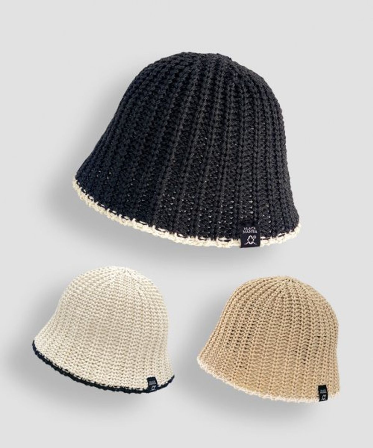 블랙맘바(BLACKMAMBA) 코프 라운드 라피아햇 (3color)