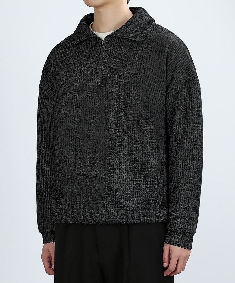 RAVINE TEX ZIP-UP KNIT (DARK GRAY)