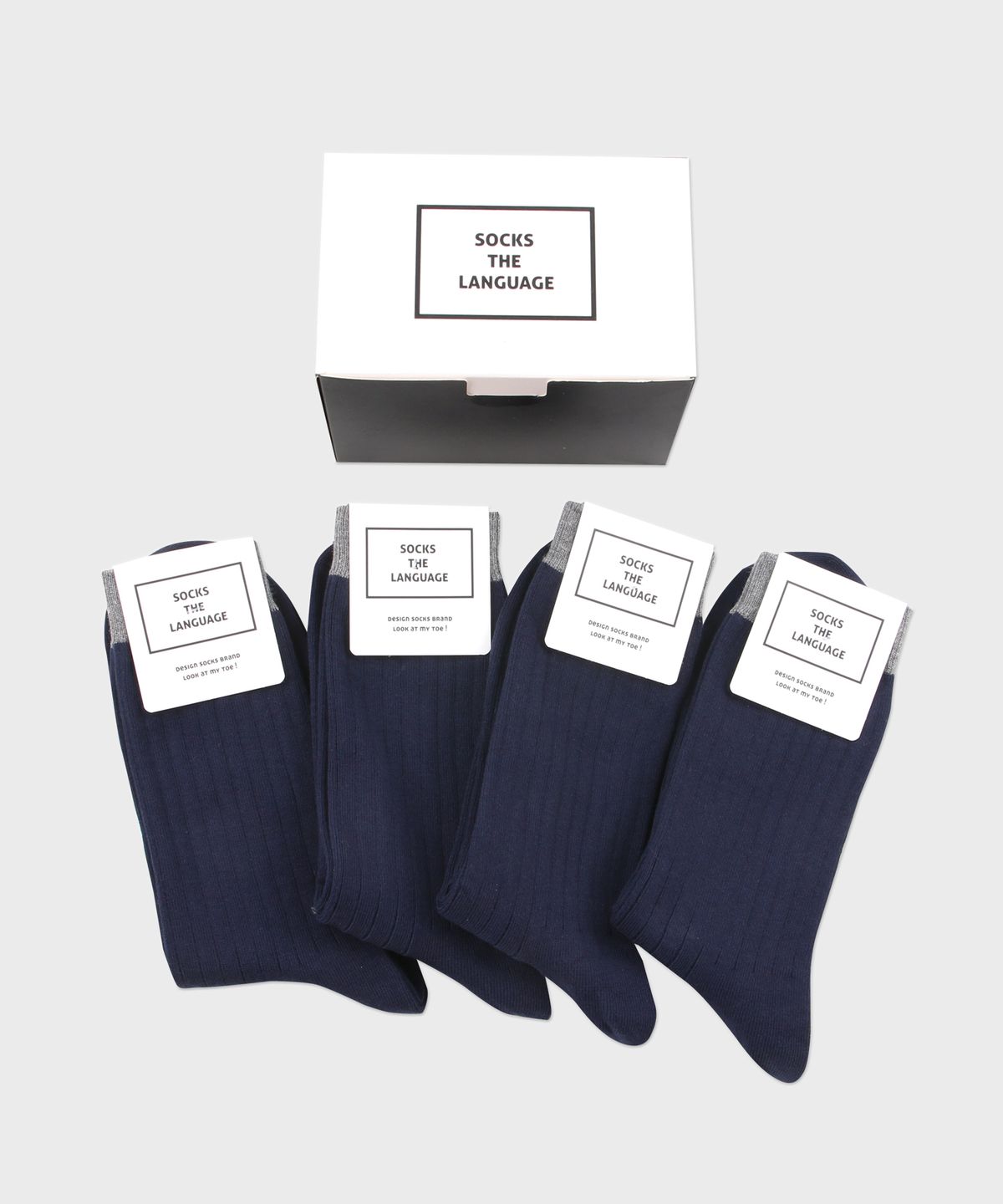 삭스더랭귀지(SOCKS THE LANGUAGE) 남성  솔리드 정장 양말(네이비 4SET)