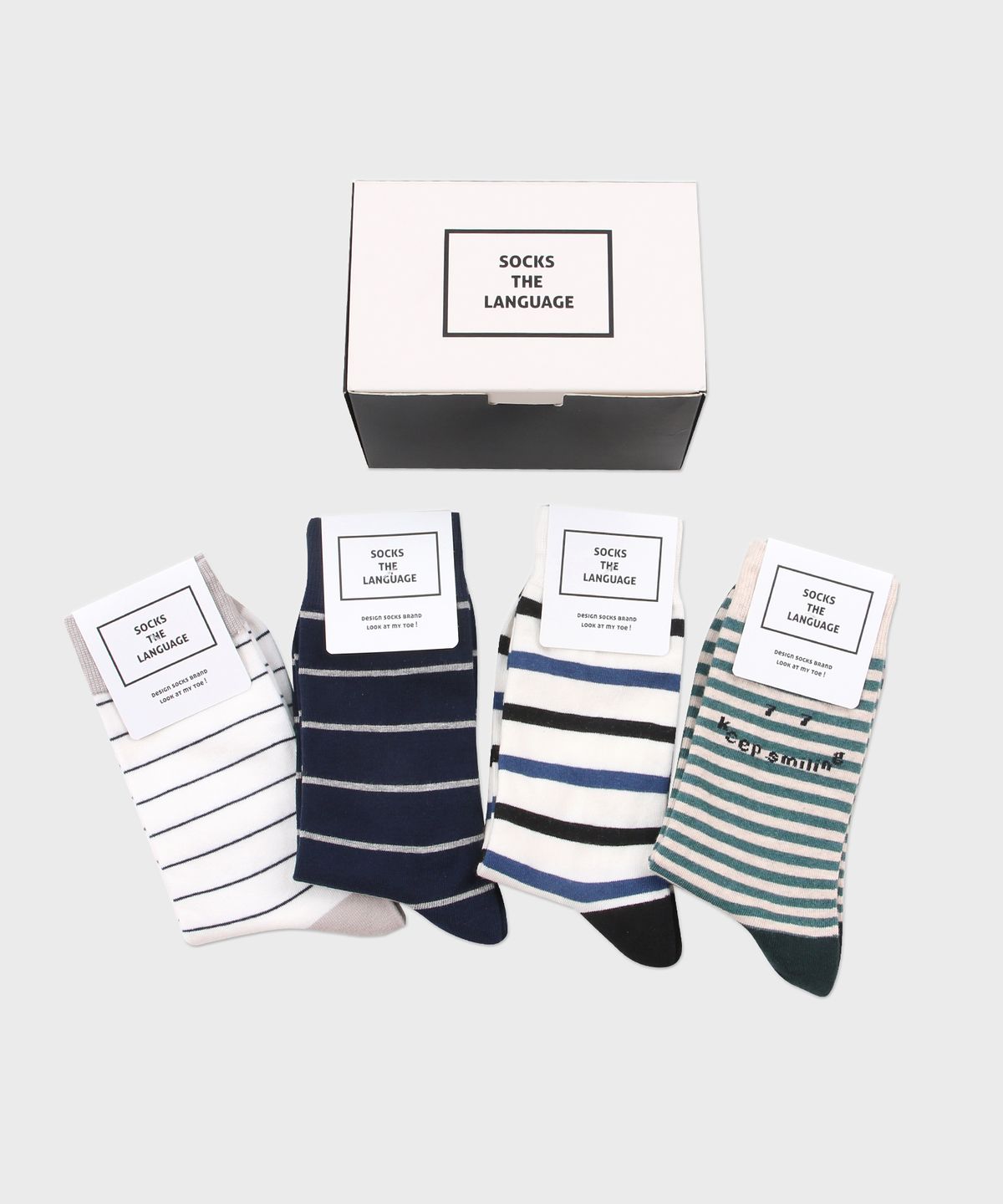 삭스더랭귀지(SOCKS THE LANGUAGE) 플레인 양말 4SET