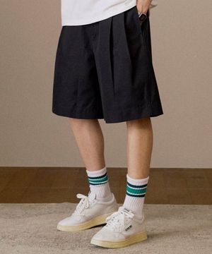 COTTON BERMUDA PANTS_BLACK