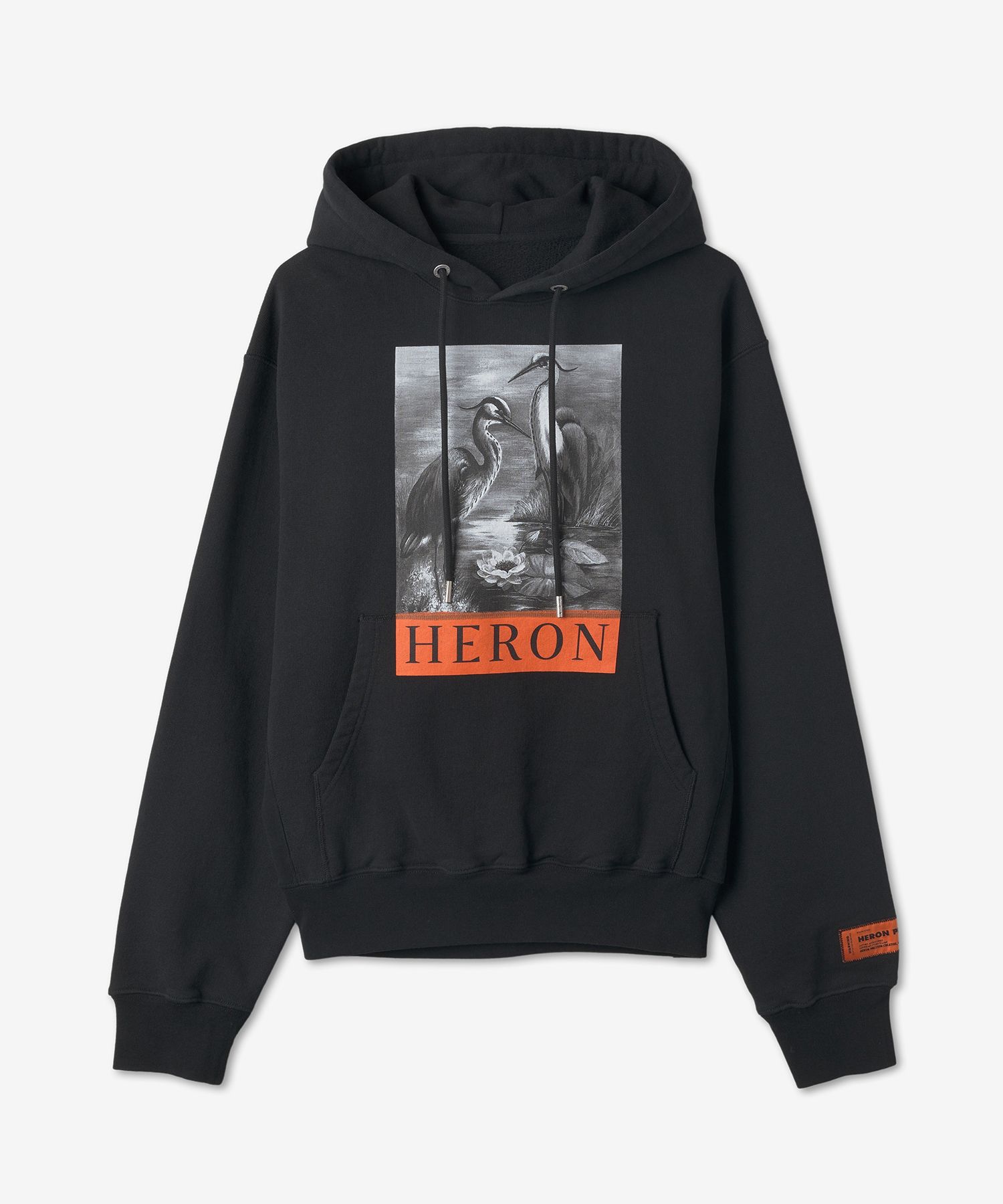 MUSINSA公式 | HERON PRESTON BWプリントフードパーカー - ブラック 