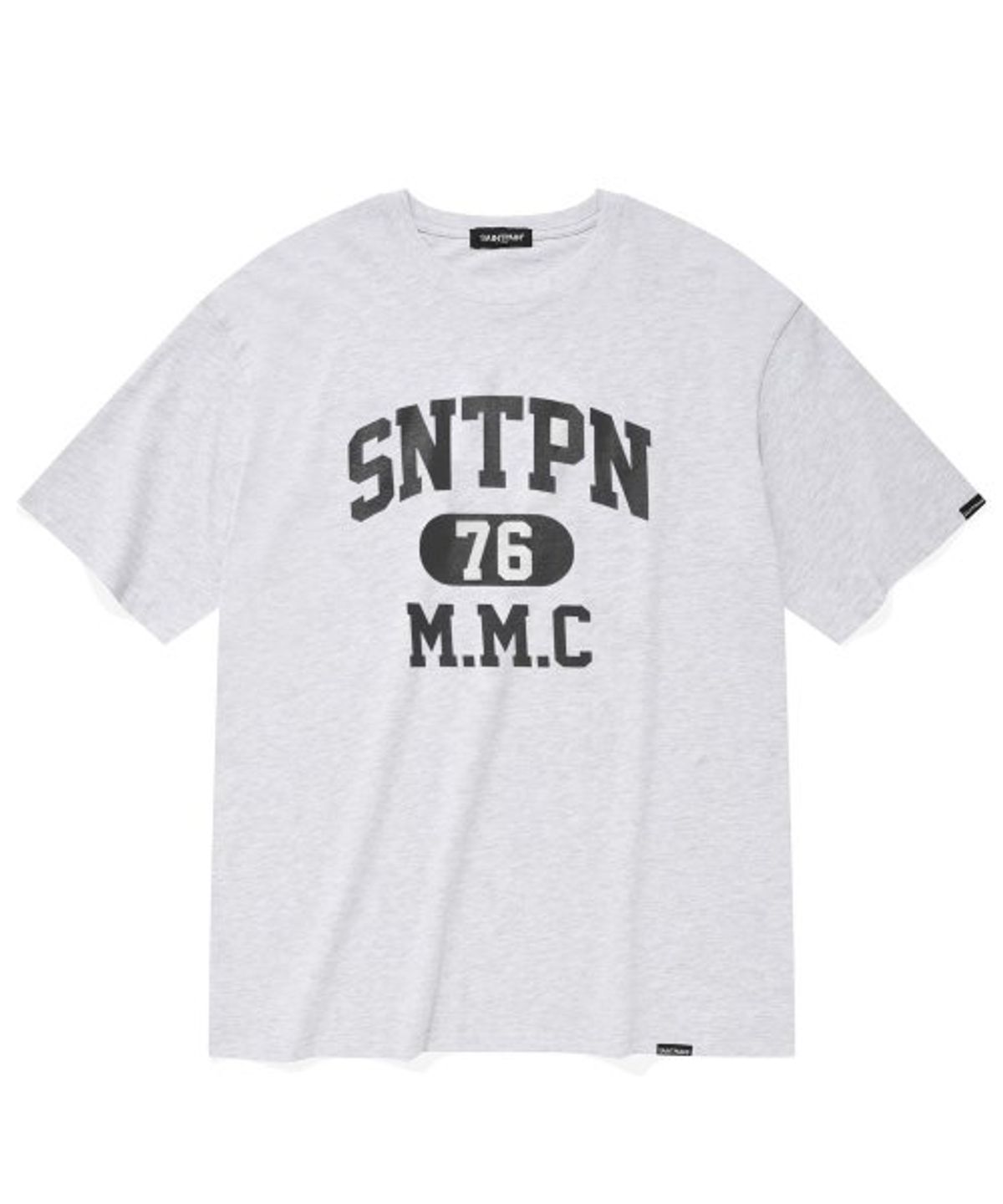 세인트페인(SAINTPAIN) SP SNTPN 로고 티셔츠-애쉬 멜란지 블랙