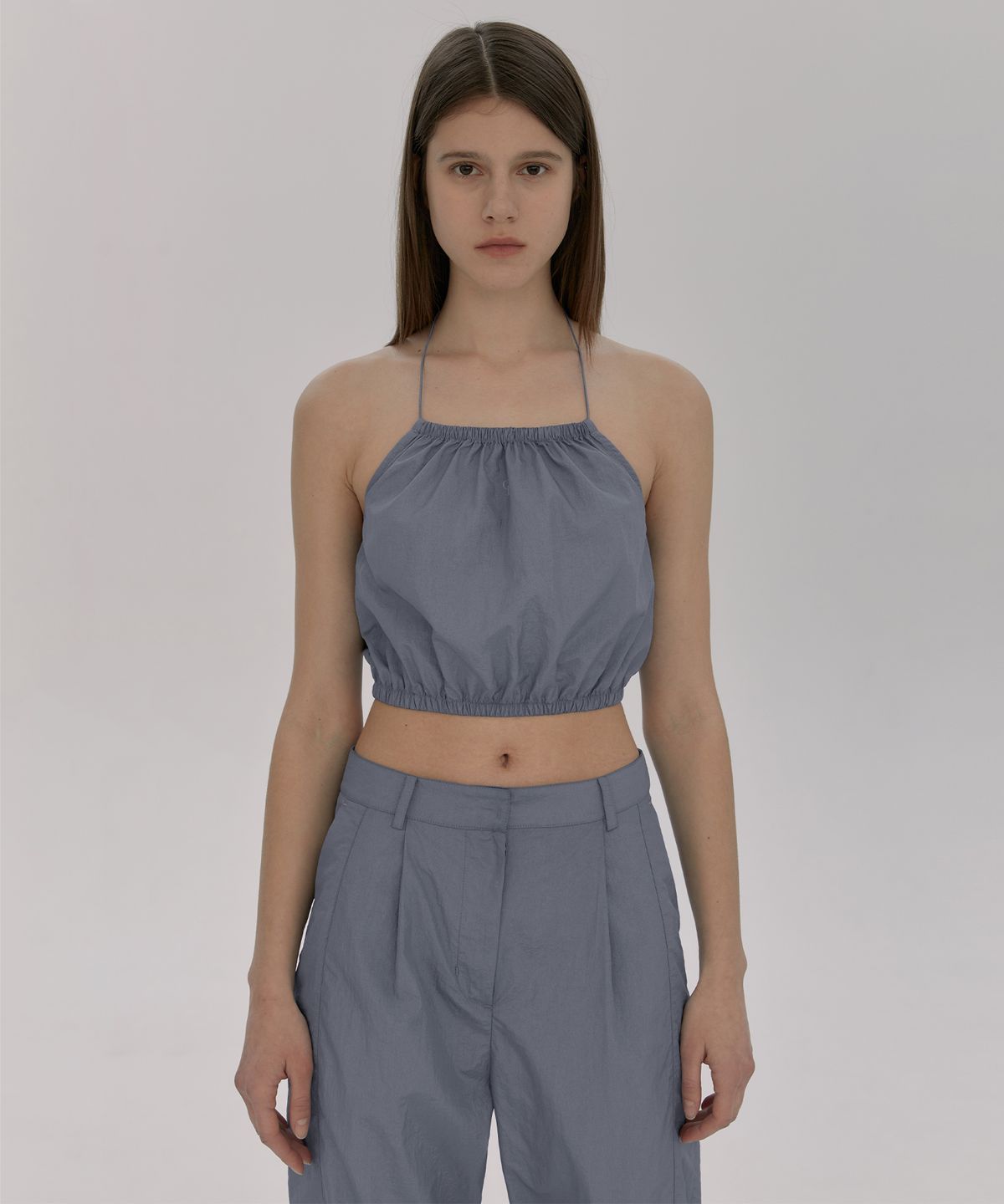 오아이오아이 컬렉션(OIOI COLLECTION) STRING HALTER NECK VEST [COOL GREY]