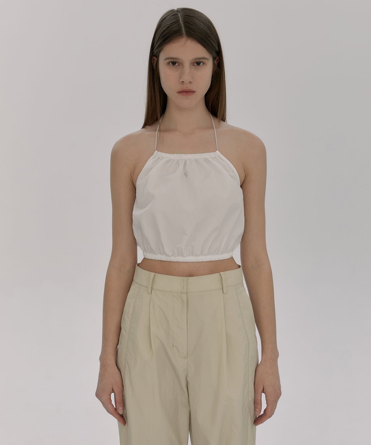 오아이오아이 컬렉션(OIOI COLLECTION) STRING HALTER NECK VEST [WHITE]