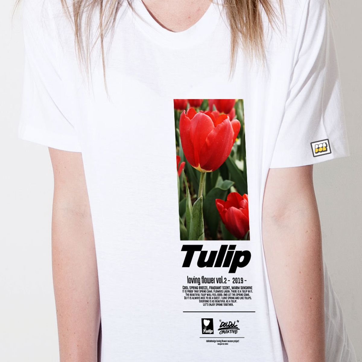 돌돌(DOLDOL) loving-flower_t_14 러빙플라워 봄 튤립 꽃  일러스트 디자인 티셔츠