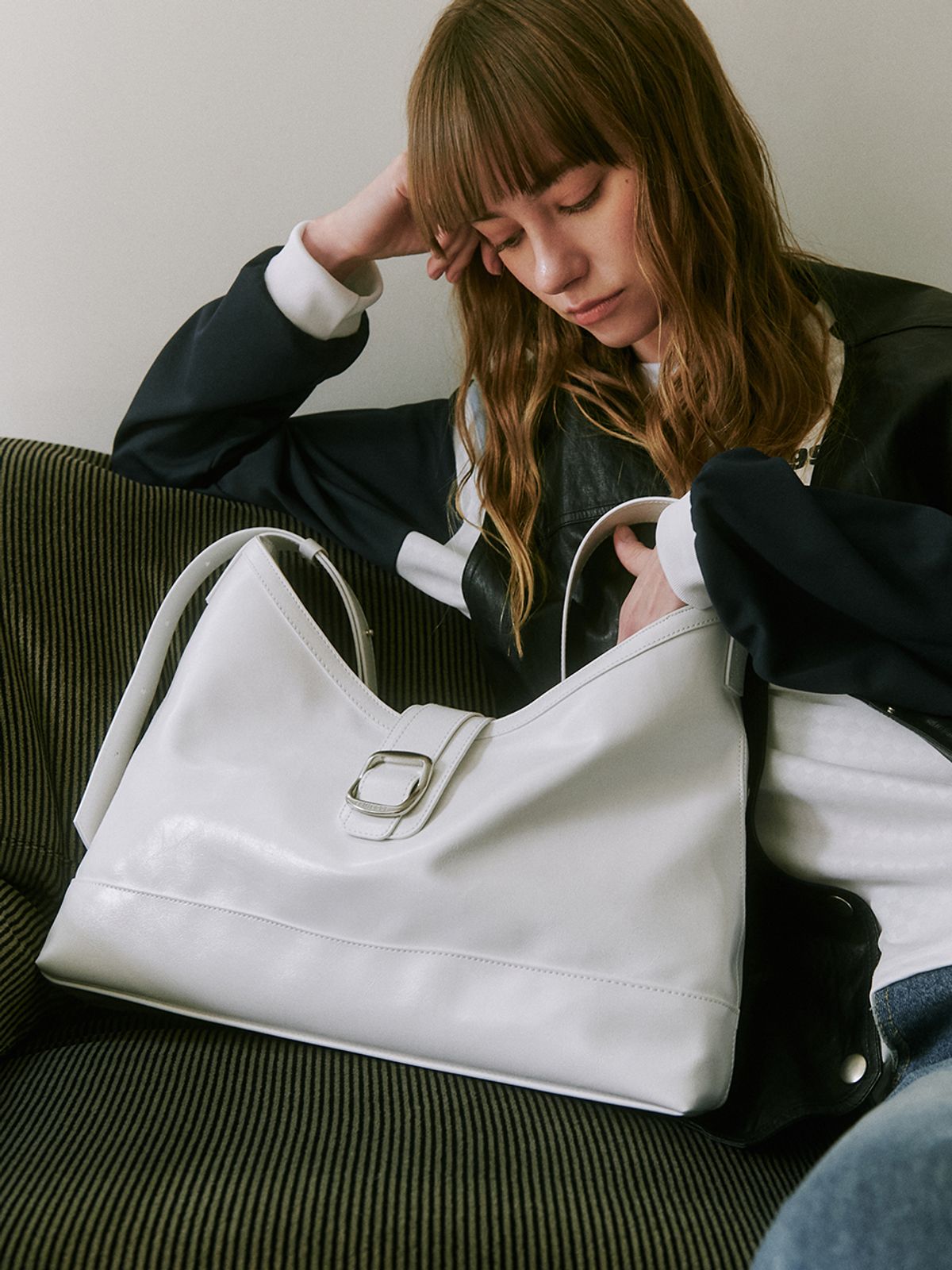 세미코드(SEMICODE) veil bag - white