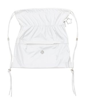 글로시 스트링 백팩 화이트