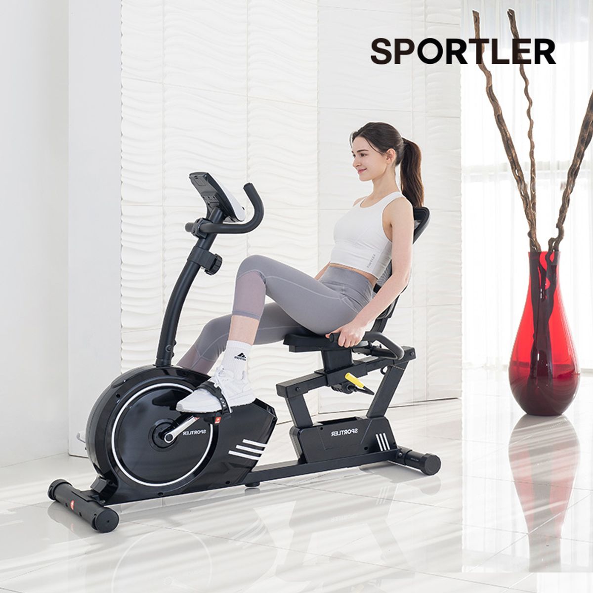 스포틀러(SPORTLER) 좌식싸이클 메쉬 실내 자전거