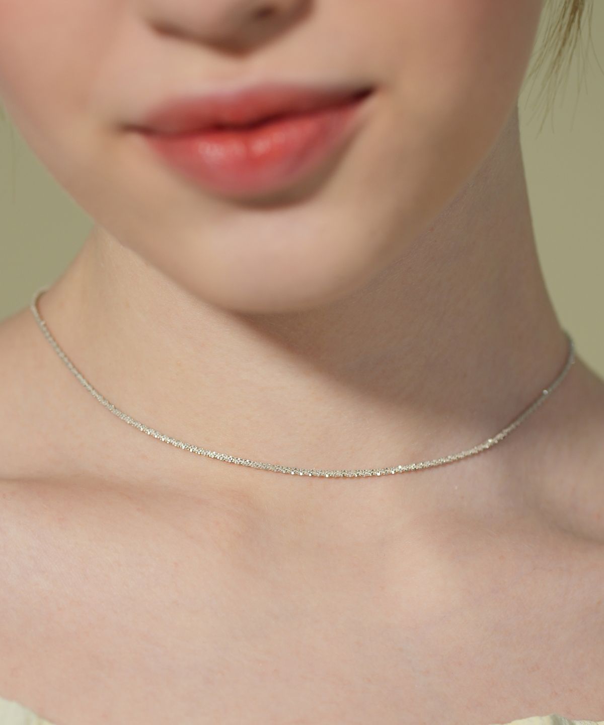 봉보(BONBEAU) Snowflower silverchain Necklace 925실버 눈꽃 이태리 체인 초커 목걸이
