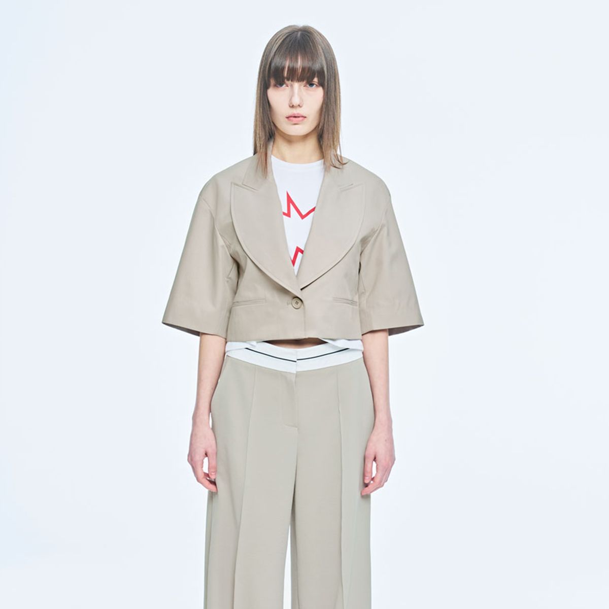 퍼블리카엑스(PUBLICKA X) MIO CROP JACKET FOG KHAKI