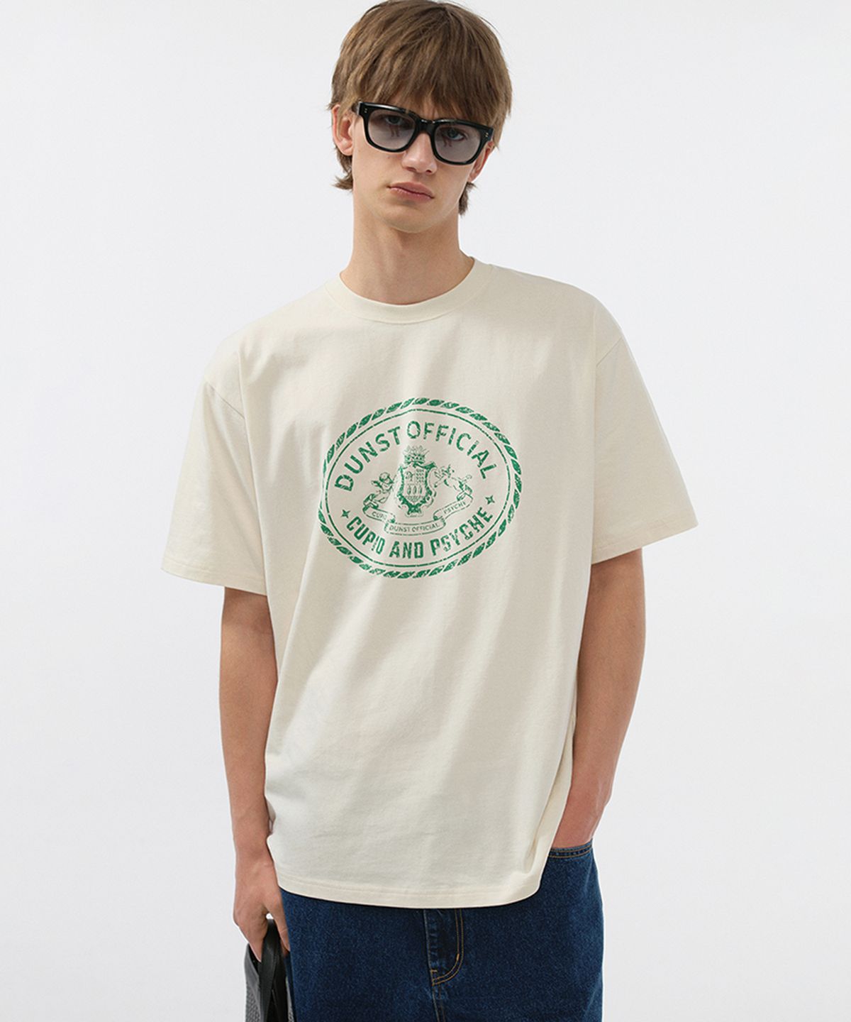 던스트 포 맨(DUNST FOR MEN) CUPID CAMPUS T-SHIRT_UNISEX_UDTS5B121_CREAM