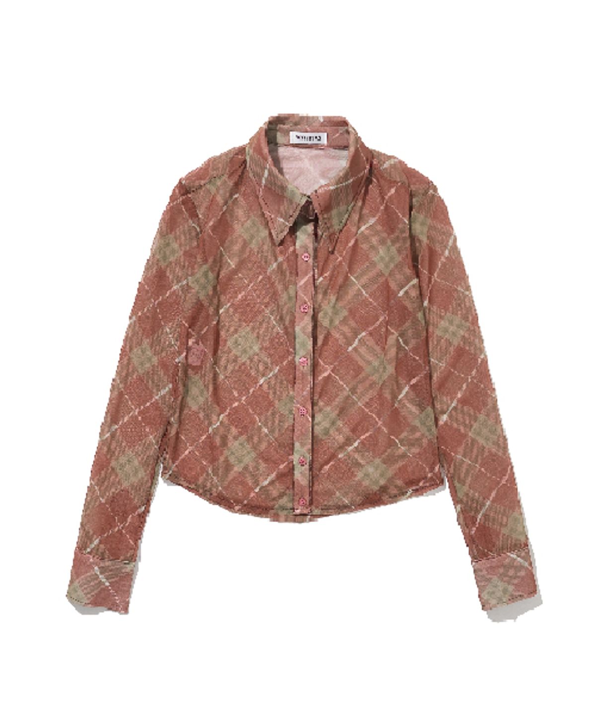 와이낫어스(WHYNOTUS) Mesh shirts - burgandy plaid