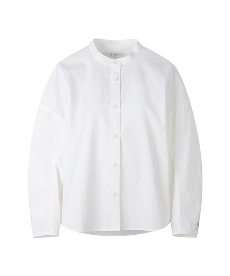 [여성] Voluminous Sleeve Stand Collar Blouse_RQSAS23538WHX