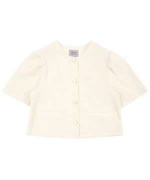 아이보리 요루지 블라우스 자켓