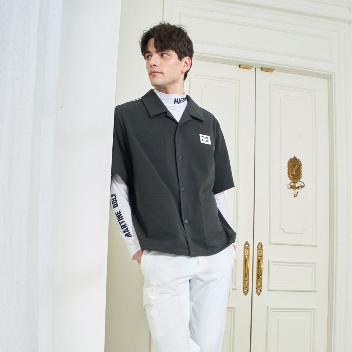 마틴골프(MARTINE GOLF) Stretch Woven Shirts_Black (Men)