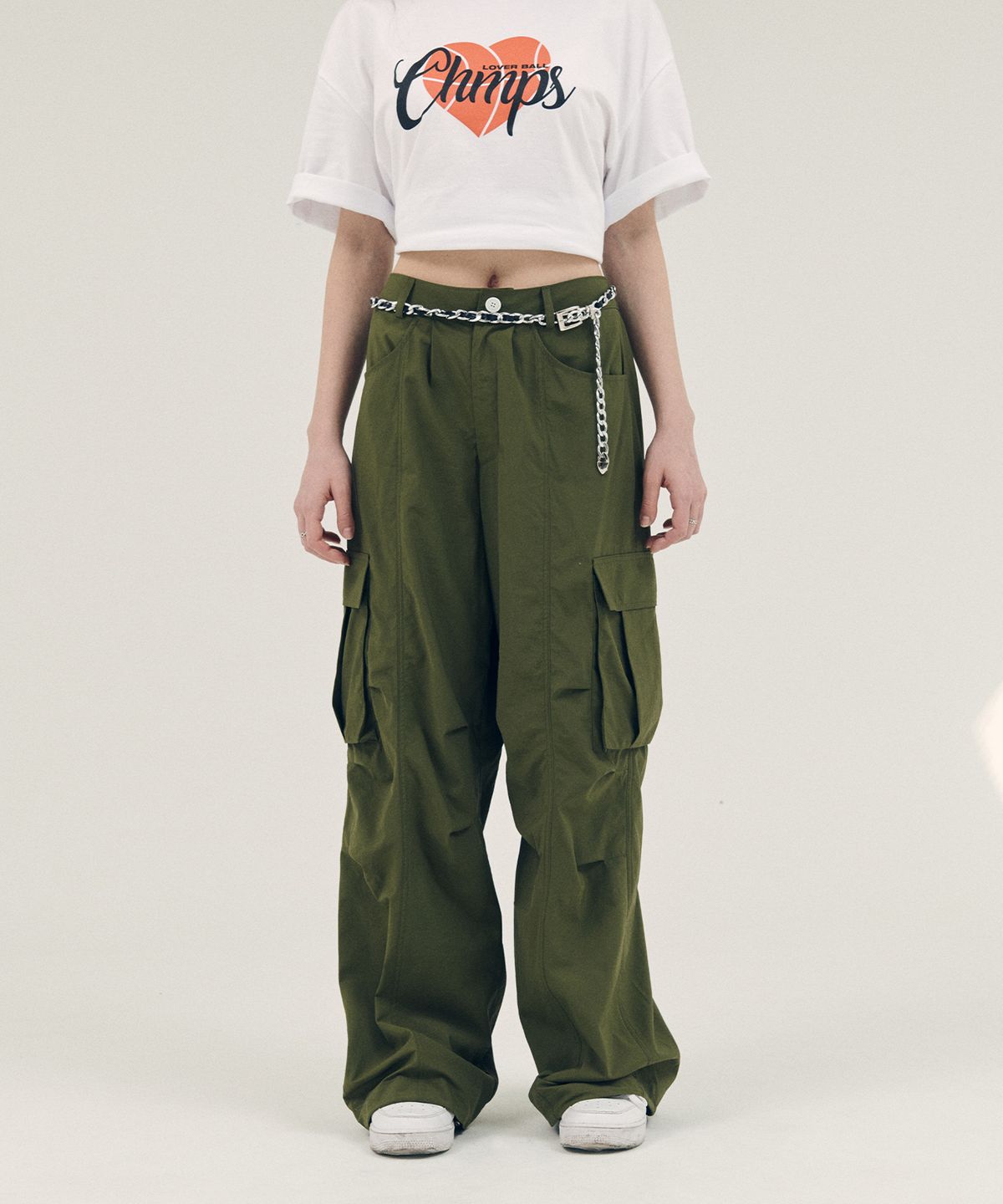 본챔스(BORN CHAMPS) 나일론 카고 와이드 팬츠 B23SB02KH
