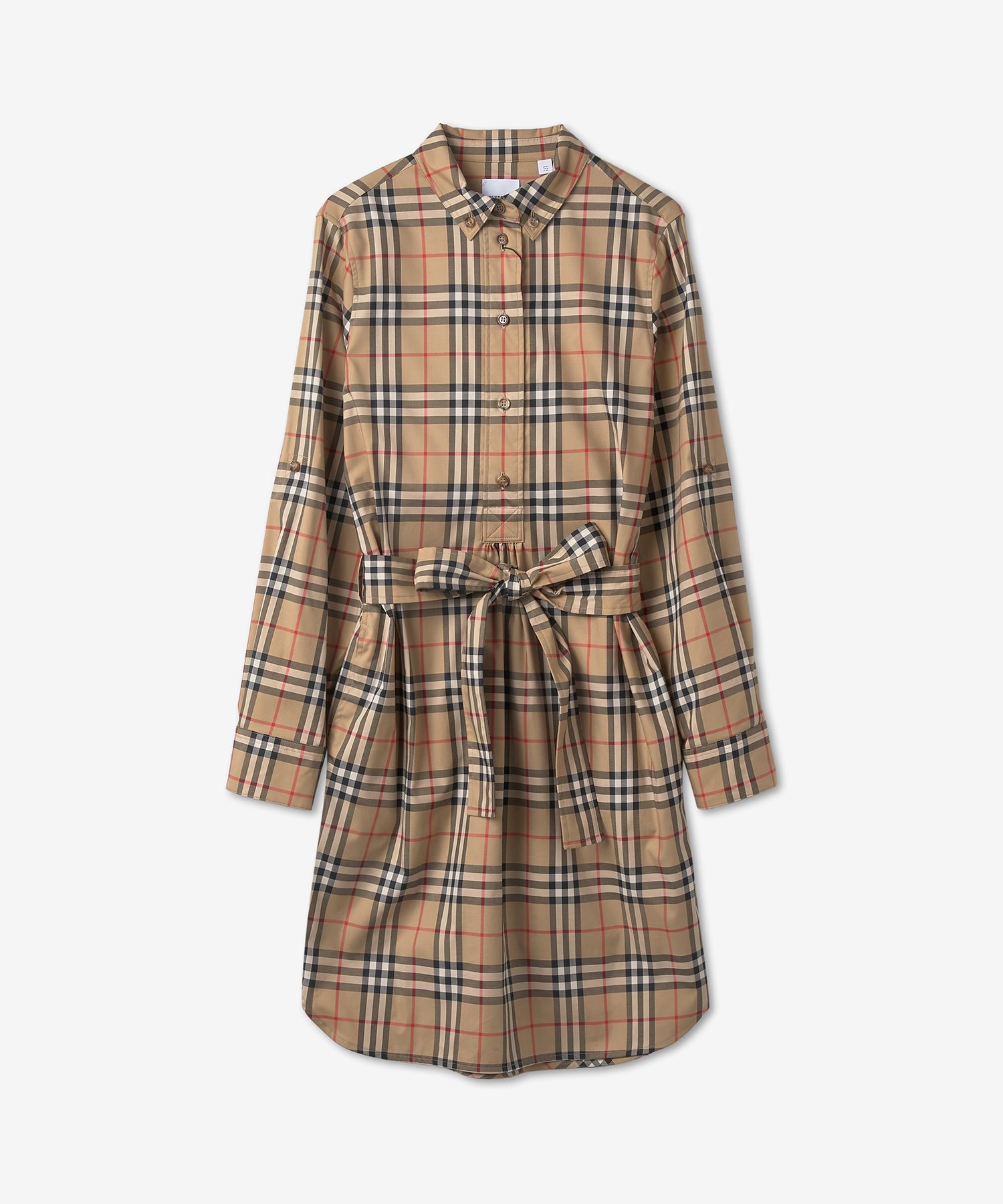 【BURBERRY】Vintage Checkered Tie Waist Shirt Dress/追跡可能 Burberry Vintage Check Tie Waist Shirt Dress in Archive