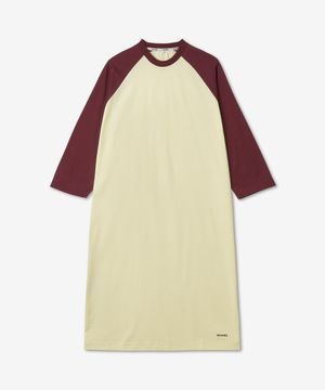 3/4 티셔츠 원피스 - 라이트 옐로우 / MRTWWDRE027COT002LYE