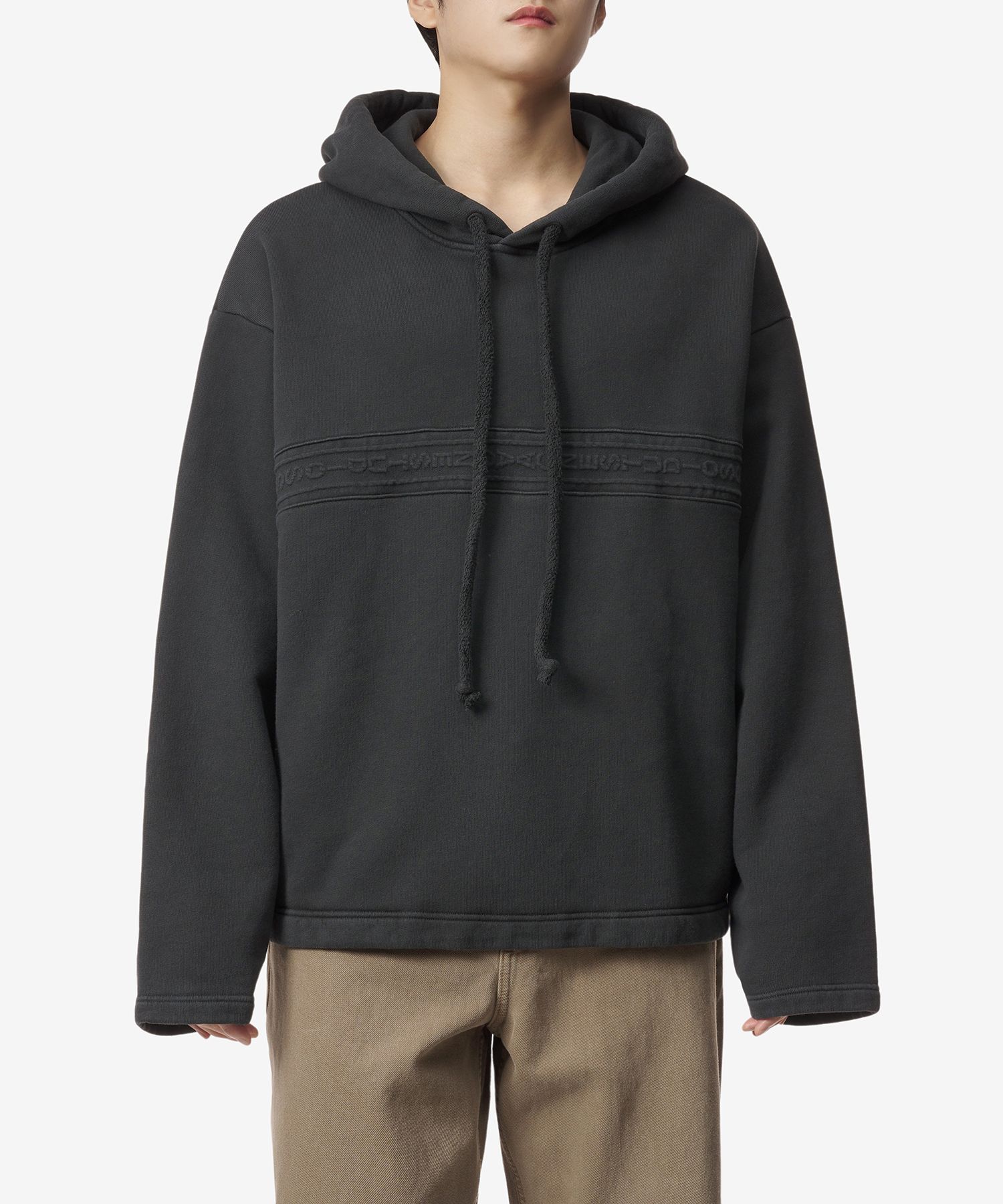 MUSINSA公式 | ACNE STUDIOS 共用ロゴテープフードパーカー - ブラック 