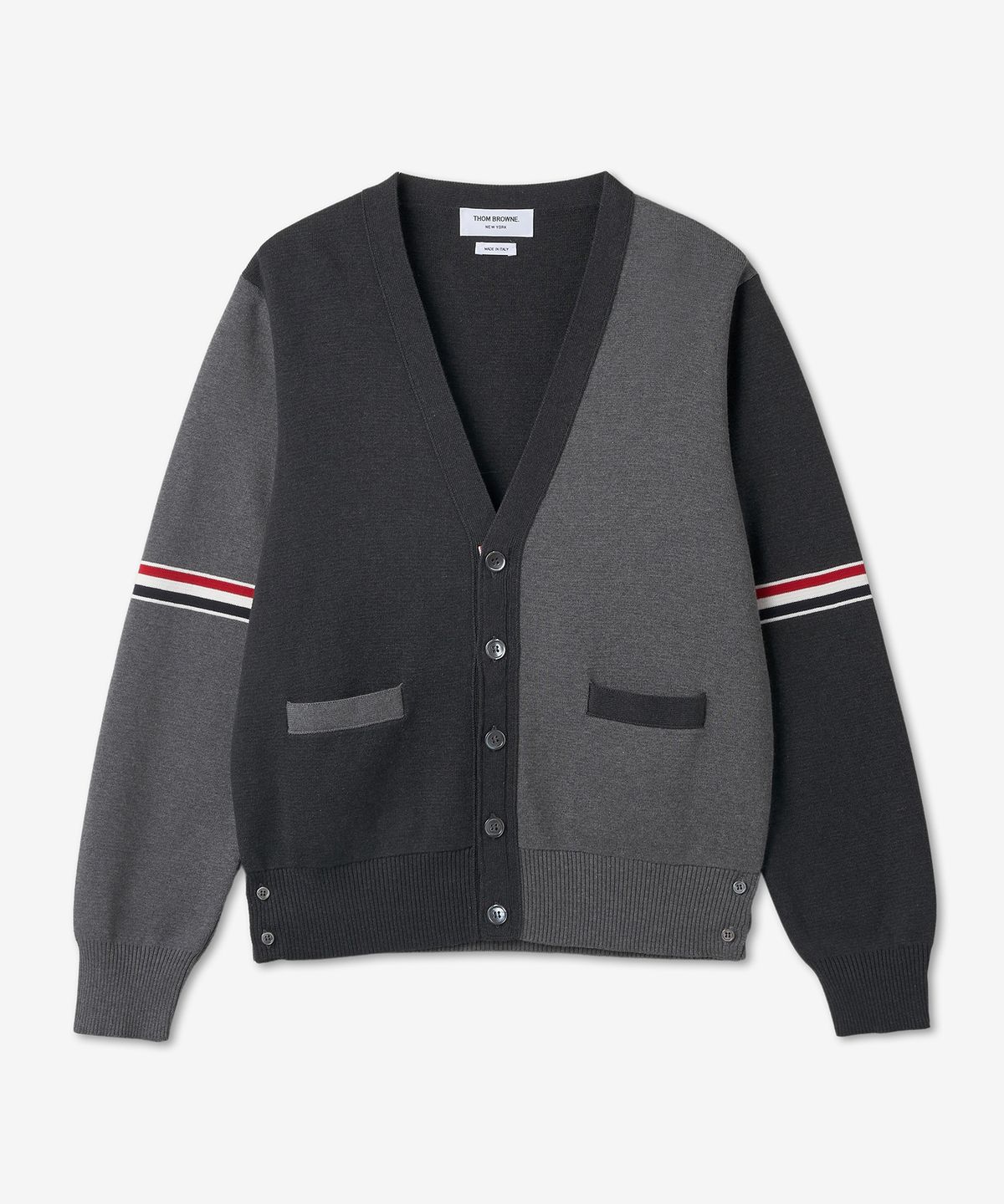 톰 브라운(THOM BROWNE) RWB 암밴드 펀믹스 가디건 - 트리컬러 / MKC310FY3007982