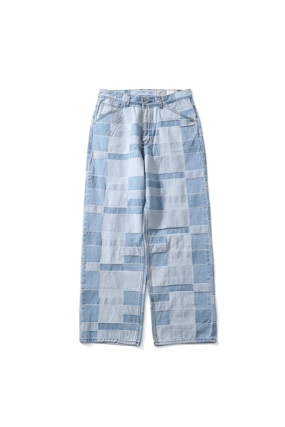 홀리선(HORLISUN) Blueborn Wide Pattern Denim Pants Light Blue
