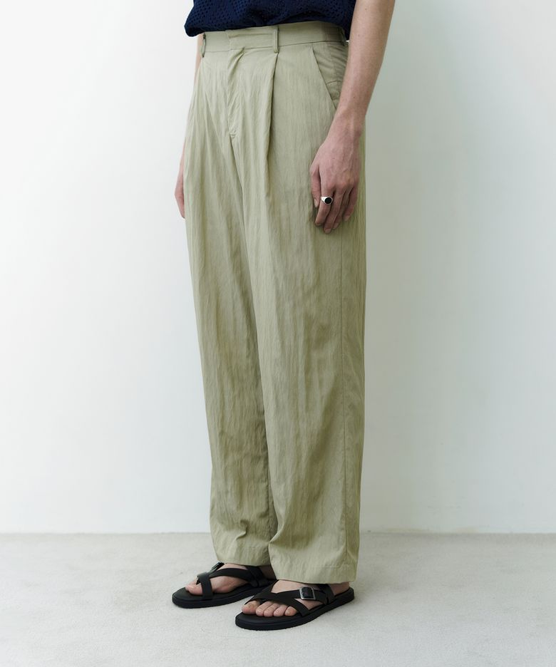 딥 원턱 썸머 나일론 팬츠 BEIGE