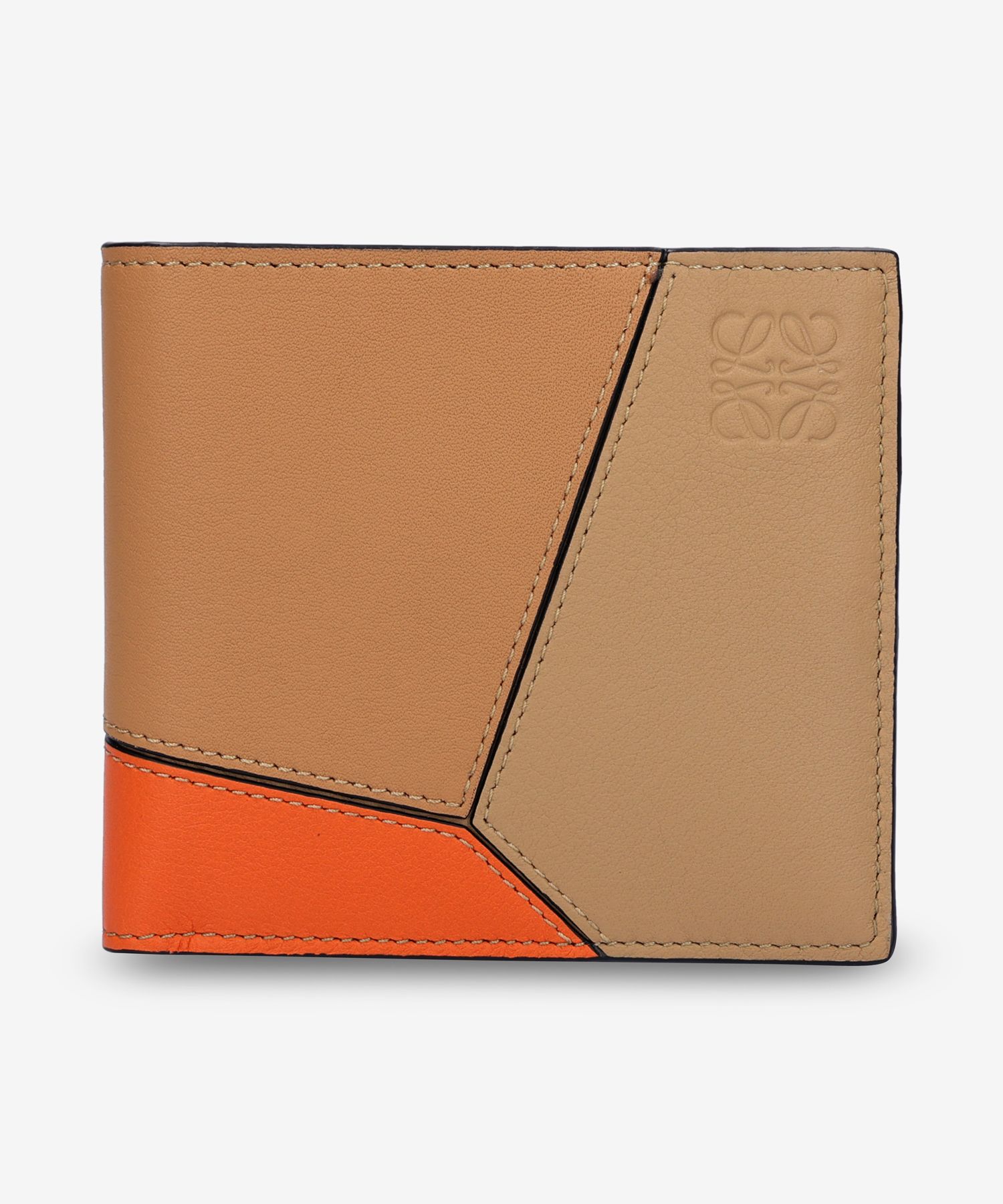LOEWE ジオメトリックデザイン 二つ折り財布 ベージュ・オレンジ MUSINSA公式 | LOEWE 男性パズル二つ折り財布 - ウォームデザート