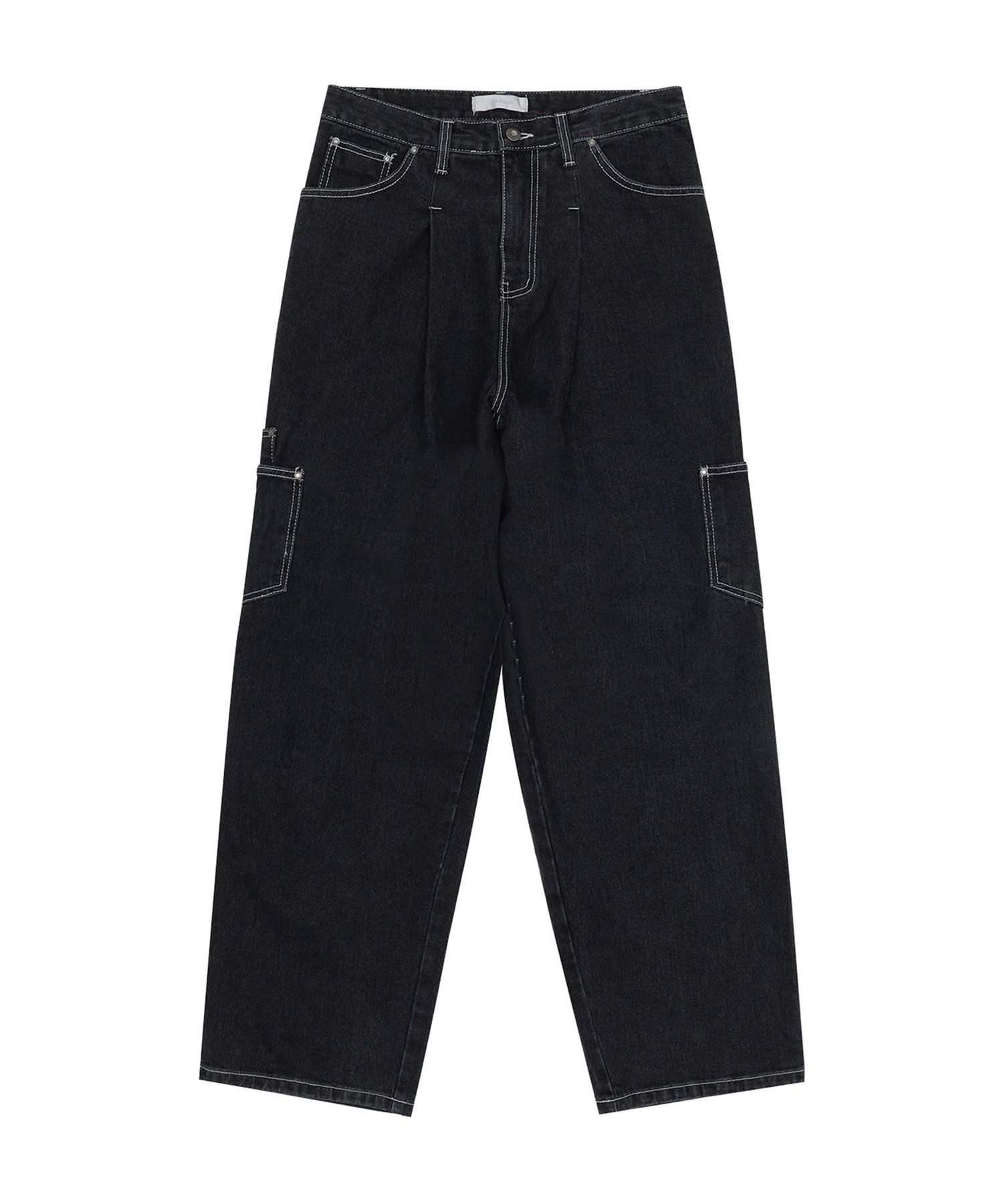 【CHIN DOWN】BOY DENIM PANELLED 男女兼用 [関税・送料込み] MUSINSA公式 | CHINDOWN BOY DENIM CARGO (BLACK)