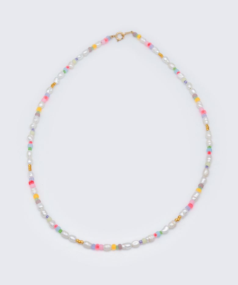 Jelly beads water pearl Necklace 3mm 밥풀 담수진주 컬러 비즈 초커 목걸이