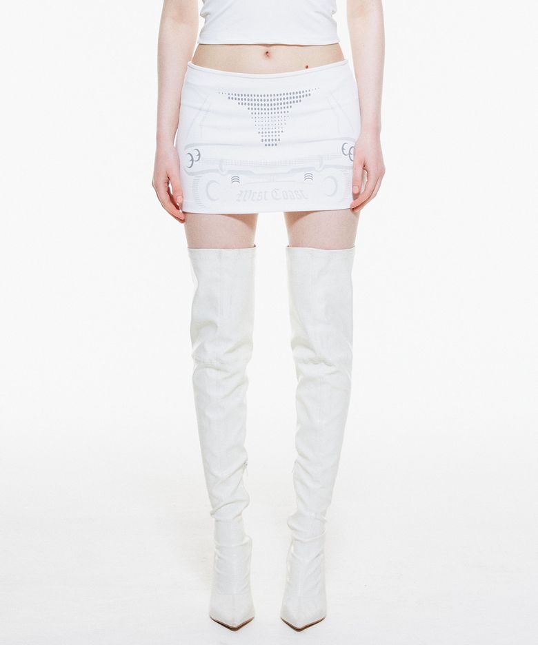 Low Rider Scotch Skirt White