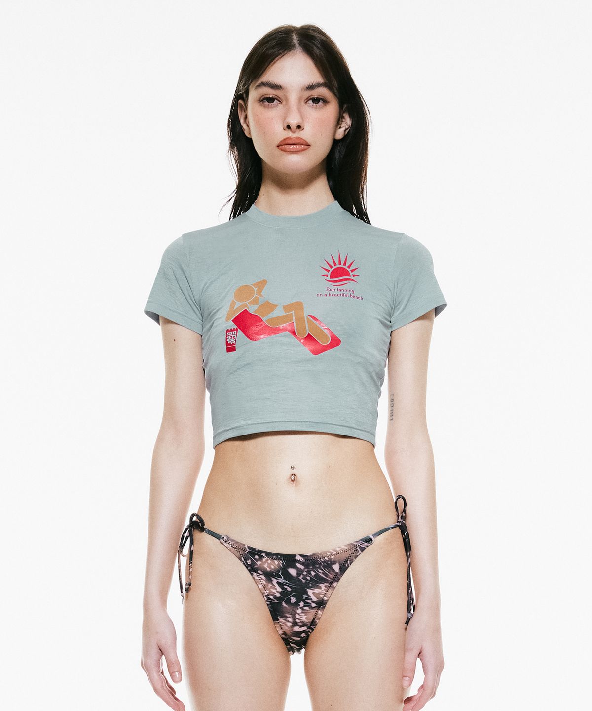 배디(BADEE) Tan Baby Tee Sky Blue