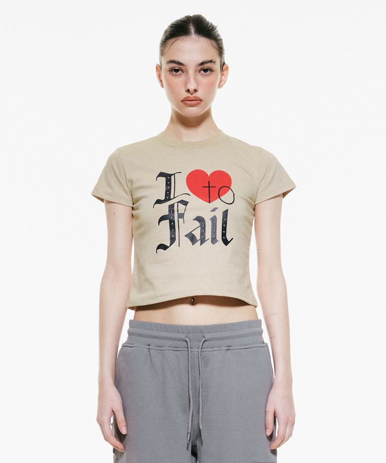 I Love to Fail Tee Beige
