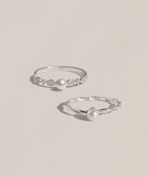 925실버 스와로브스키 진주 반지 비엔 엘로디