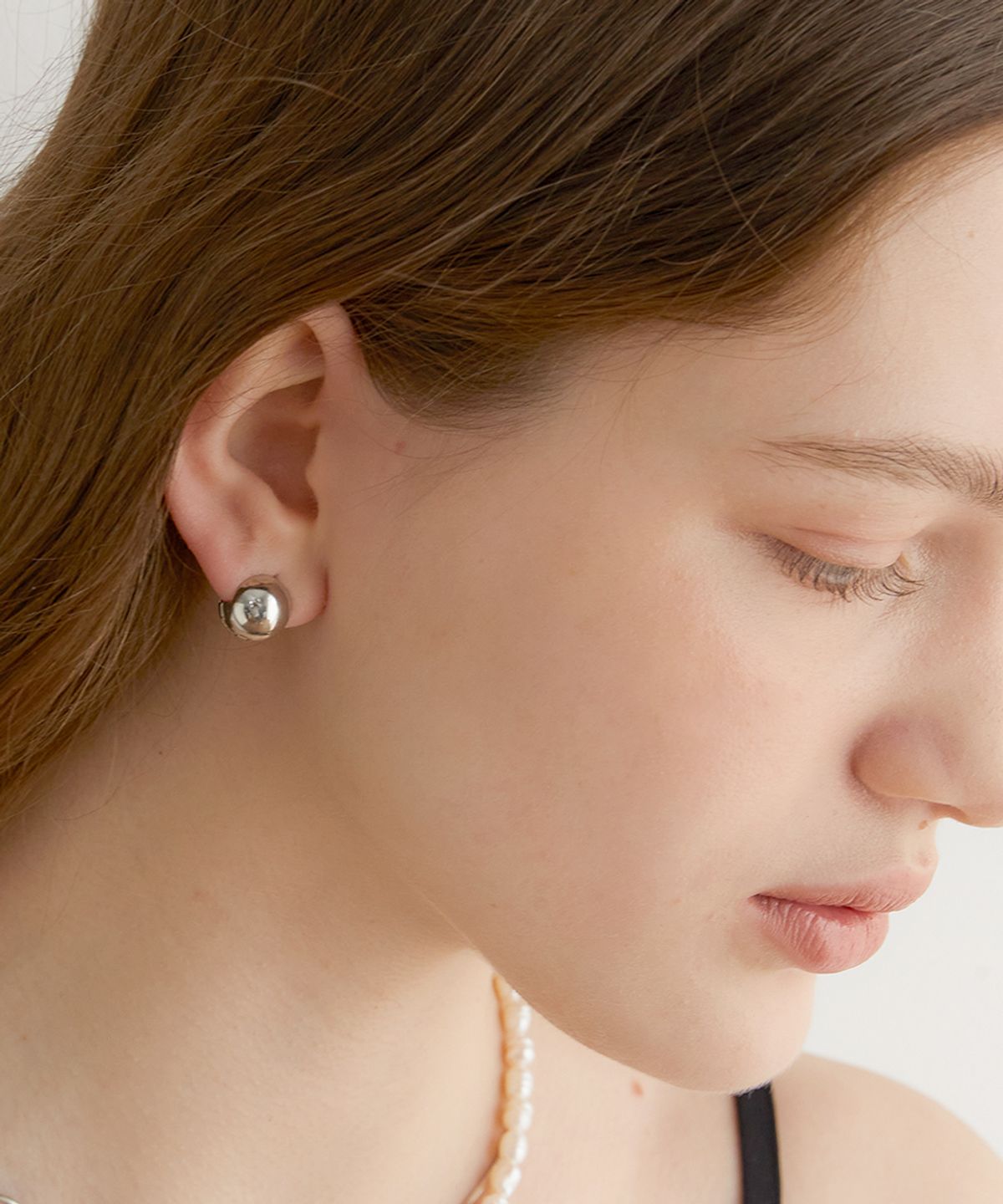 할렌(HALDEN) one touch ball earrings (E005_silver small)