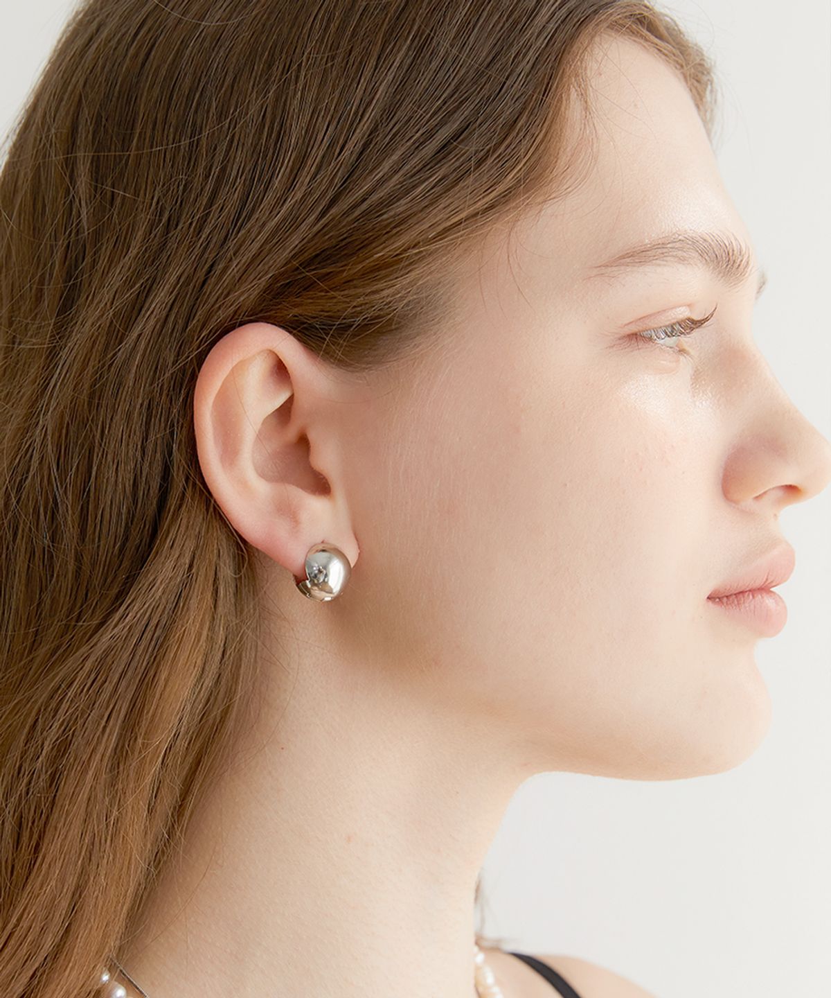 할렌(HALDEN) one touch ball earrings (E005_silver medium)