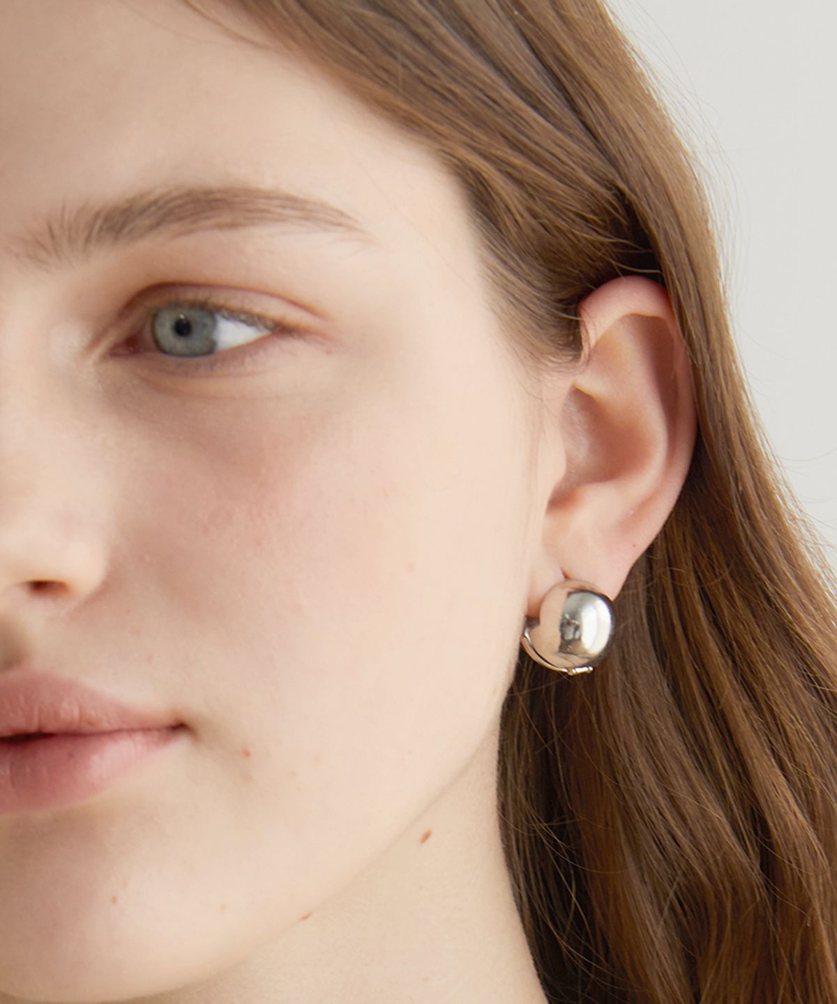 할렌(HALDEN) one touch ball earrings (E005_silver large)