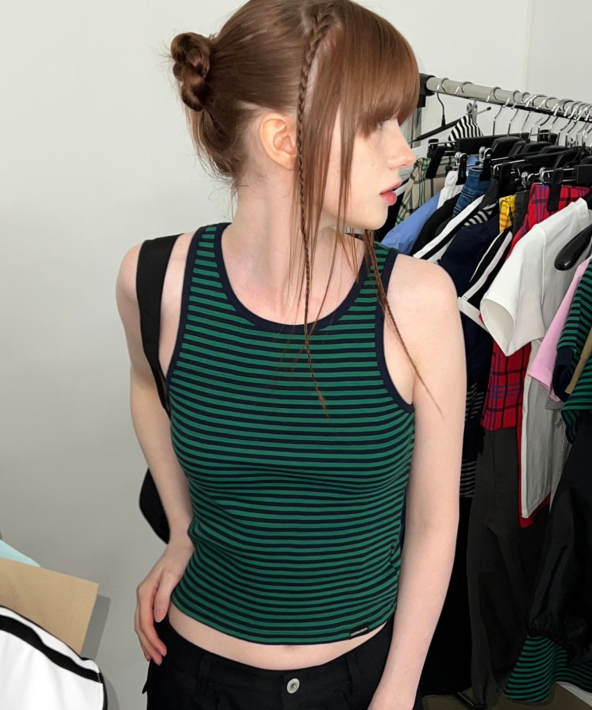 지제뮤지엄(ZIZEMUSEUM) STRIPE SLEEVELESS (GREEN)