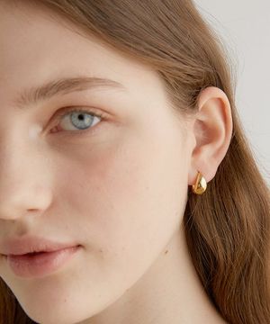 bold oblique hoop earrings (E009_gold)