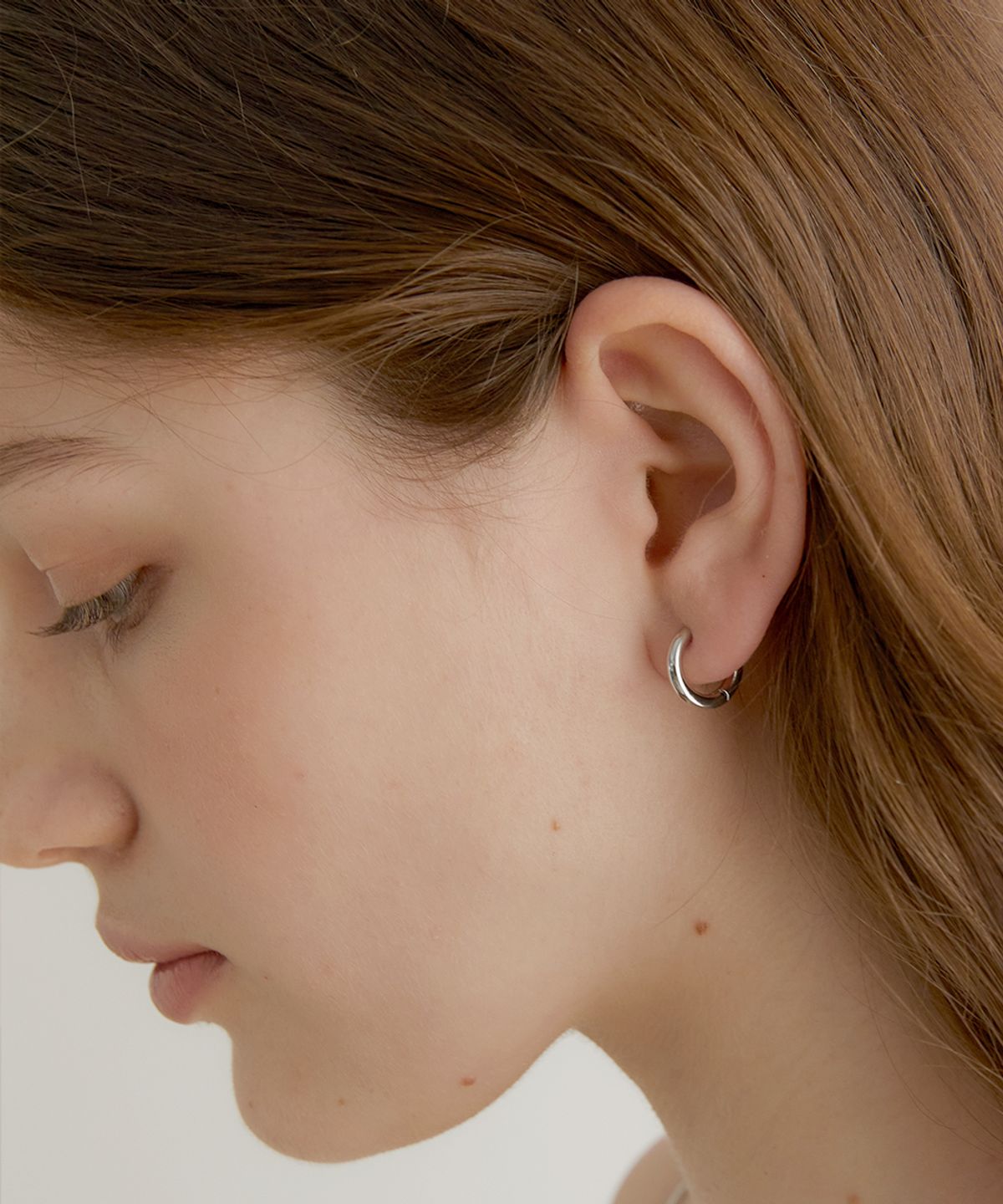할렌(HALDEN) one touch bold ring earrings (E010_silver small)