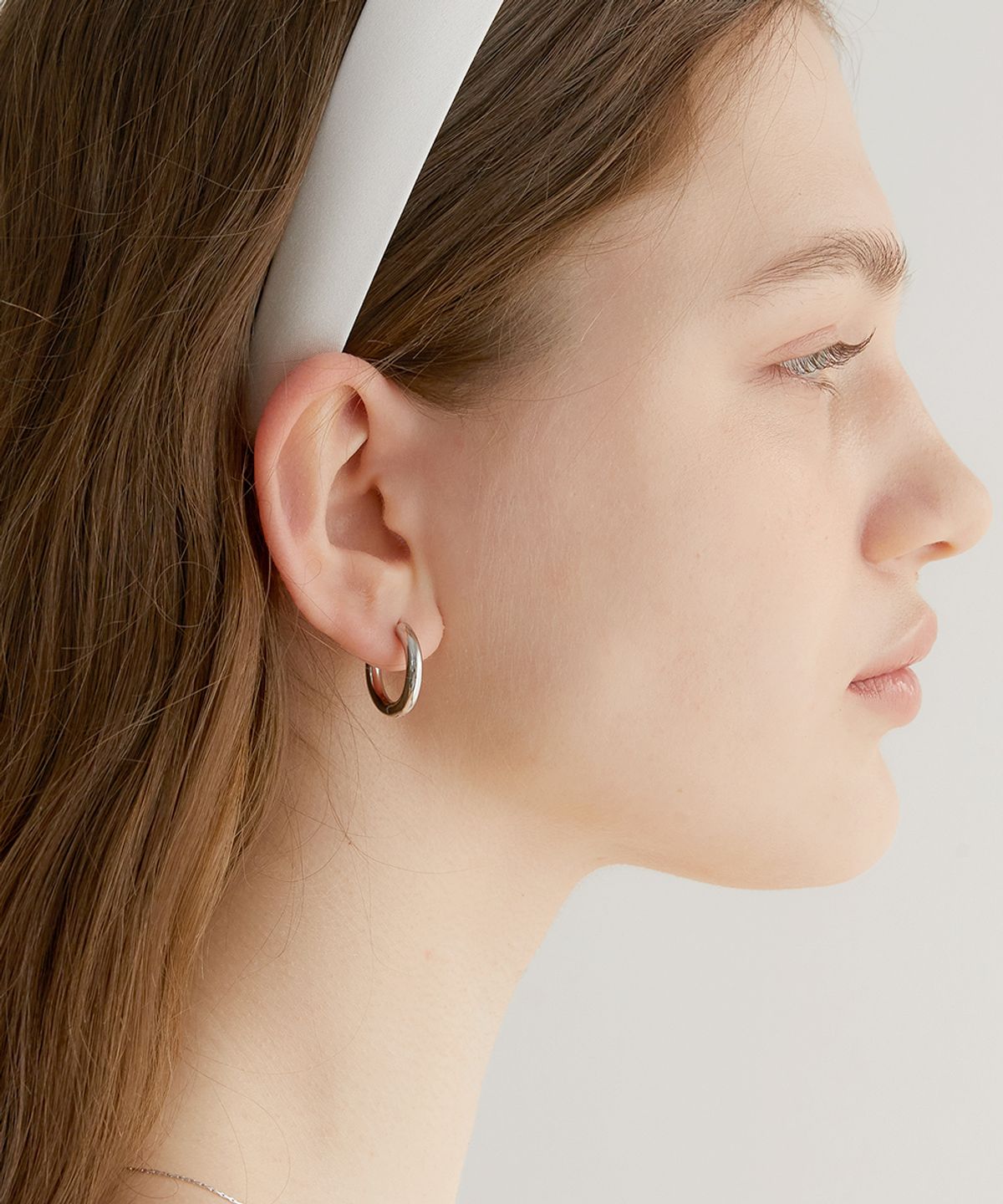 할렌(HALDEN) one touch bold ring earrings (E010_silver large)