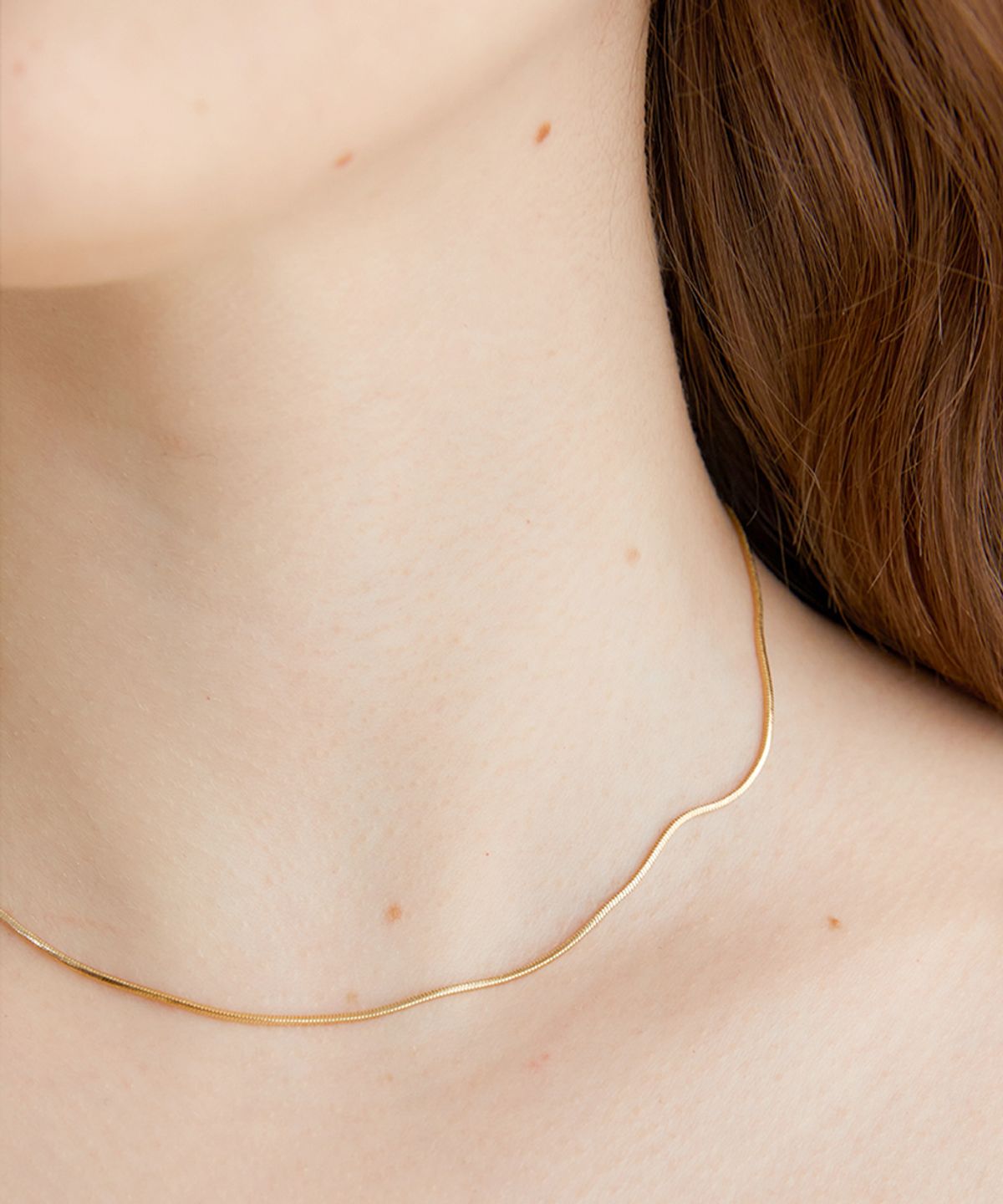 할렌(HALDEN) simple snake chain necklace (N001_gold)